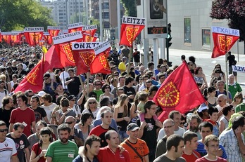 Miles de personas han abarrotado la capital del viejo reino. Idoia ZABALETA/ARGAZKI PRESS