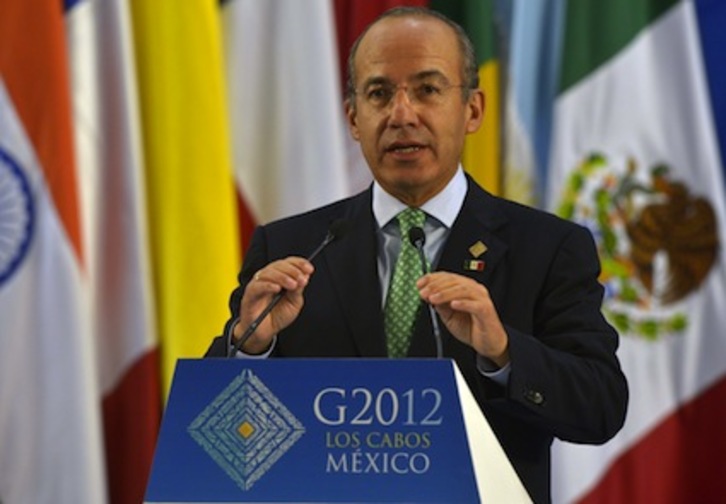 El presidente de México, Felipe Calderón. (Cris BOUROUNCLE/AFP PHOTO)