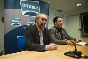 Rafa Larreina y Jon Iñarritu, hoy en Gasteiz. (Juanan RUIZ/ARGAZKI PRESS)