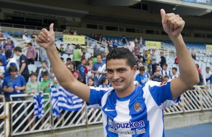 El nuevo jugador de la Real, Chori Castro. (Andoni CANELLADA/ARGAZKI PRESS)