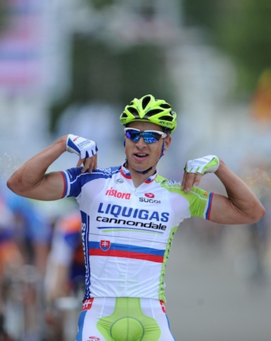 Sagan celebra su victoria en meta. (Pascal PAVANI/AFP)
