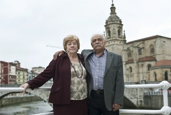Anita Sirgo y Vicente Gutiérrez, el pasado 19 de junio en Bilbo. (Jon HERNÁEZ/ARGAZKI PRESS)