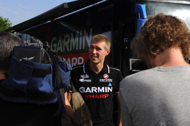 Ryder Hesjedal, corredor del Garmin. (Pascal PAVANI/AFP PHOTO)
