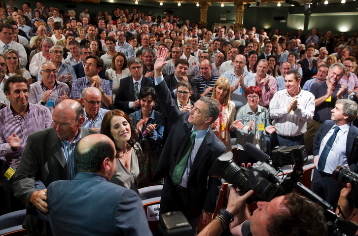 Momento de la Asamblea Nacional del PNV en la que han designado como candidato a lehendakari a Iñigo Urkullu. (Luis JAUREGIALTZO/ARGAZKI PRESS)