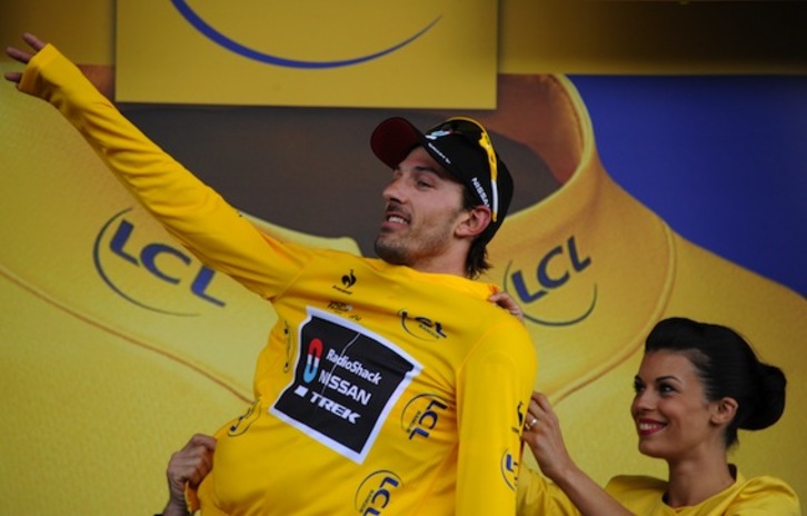 Fabian Cancellara se llevó la etapa prólogo del Tour, una contrarreloj. (Pascal PAVANI/AFP PHOTO)