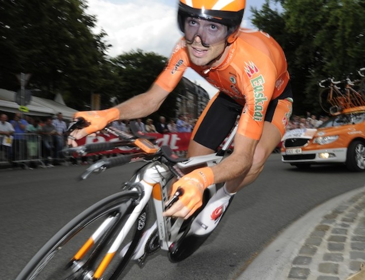 Samuel Sánchez, durante una etapa del Tour. (Lionel BONAVENTURE/AFP PHOTO)