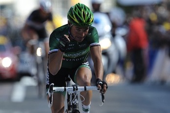 Thomas Voeckler se ha impuesto en la primera jornada alpina del Tour. (Pascal PAVANI/AFP)