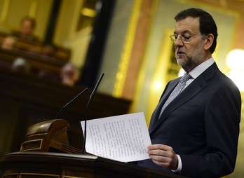 El presidente del Gobierno español, Mariano Rajoy, ayer en el Congreso. (Javier SORIANO/AFP PHOTO)