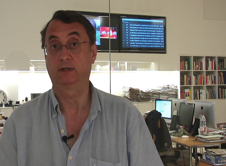 Vicent Partal, director de Vilaweb, en la redacción de Barcelona.