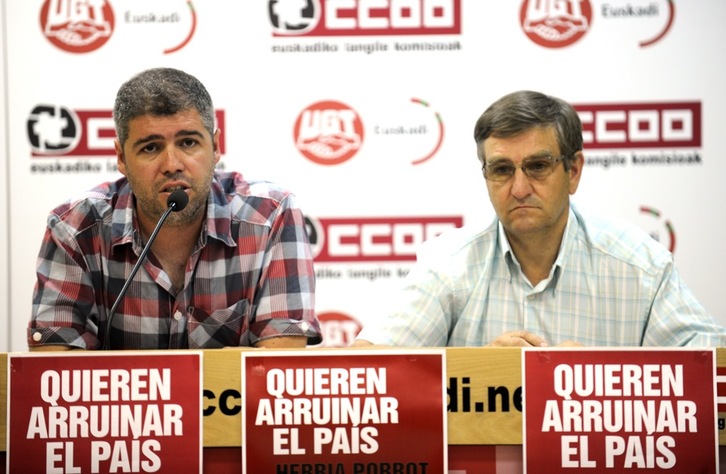 Unai Sordo y Dámaso Casado, en la comparecencia de hoy. (Marisol RAMÍREZ/ARGAZKI PRESS)
