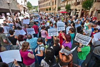 Concentración que se ha llevado a cabo en Iruñea. (Iñigo URIZ/ARGAZKI PRESS)