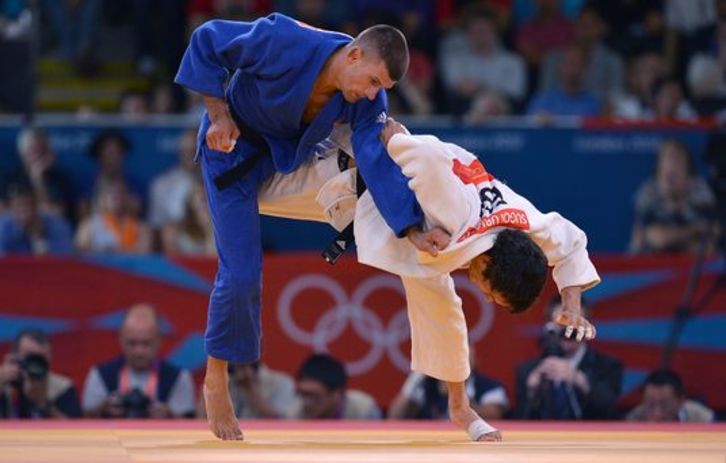 Judoka hungariarrak jokatuko du finala Sugoi Uriarteri irabazi eta gero. (Johannes EISELE/AFP)