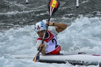 Chourraut, durante la final disputada hoy en Londres. (Yuri CORTEZ/AFP)