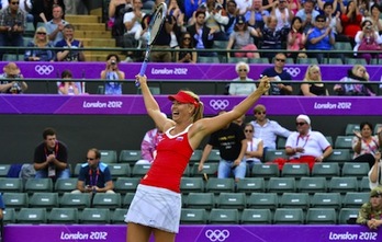 Sharapova, garaipena ospatzen. (Luis ACOSTA/AFP)