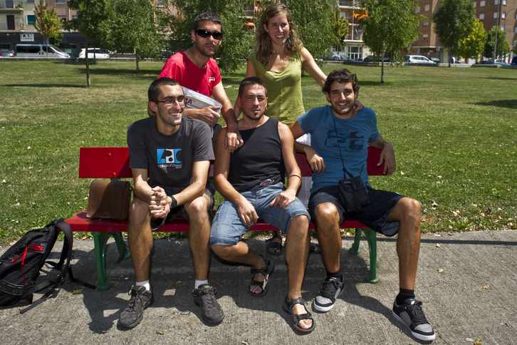 Los cinco navarros que han sido liberados la semana pasada. (Lander F. ARROYABE / ARGAZKI PRESS)