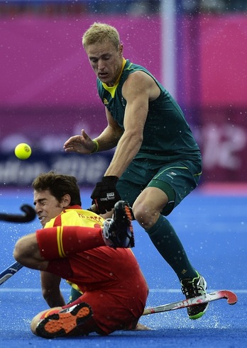 El jugador de hockey hierba catalán Àlex Fàbregas. (Manan VATSYAYANA/AFP PHOTO)