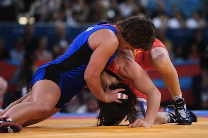 Maider Unda aramaioarra finaletik kanpo utzi duen lehian. (Marwan NAAMANI/AFP)