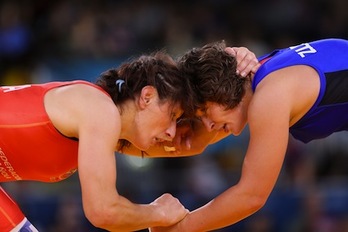 Maider Unda gasteiztarra finaletik kanpo utzi duen lehian. (Marwan NAAMANI/AFP)