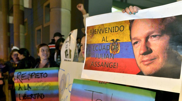 El caso Assange ha provocado nuemrosas movilizaciones en su apoyo. (Rodrigo BUNEDIA / AFP)