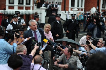 Garzón ha realizado declaraciones ante la embajada de Ecuador en Londres. (Carl COURT / AFP)