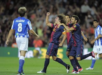 Puyolek egin du lehen gola. (Josep LAGO / AFP)