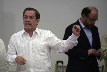 El ministro de Exteriores ecuatoriano durante la reunión de UNASUR. (Rodrigo BUENDIA/AFP)