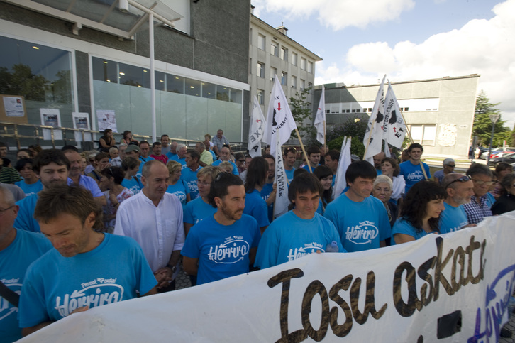 Garitanok Donostiako ospitalean egindako elkarretaratzean parte hartu du. (Gorka RUBIO / ARGAZKI PRESS)