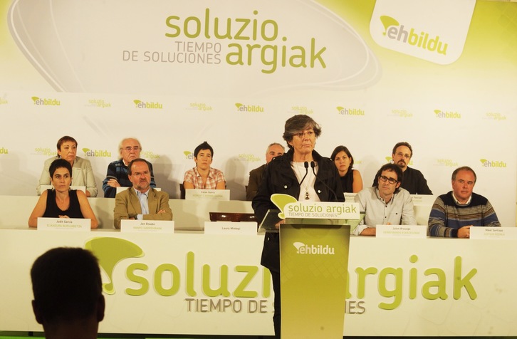 Laura Mintegi durante el acto celebrado en el hotel Carlton de Bilbo. (ARGAZKI PRESS)