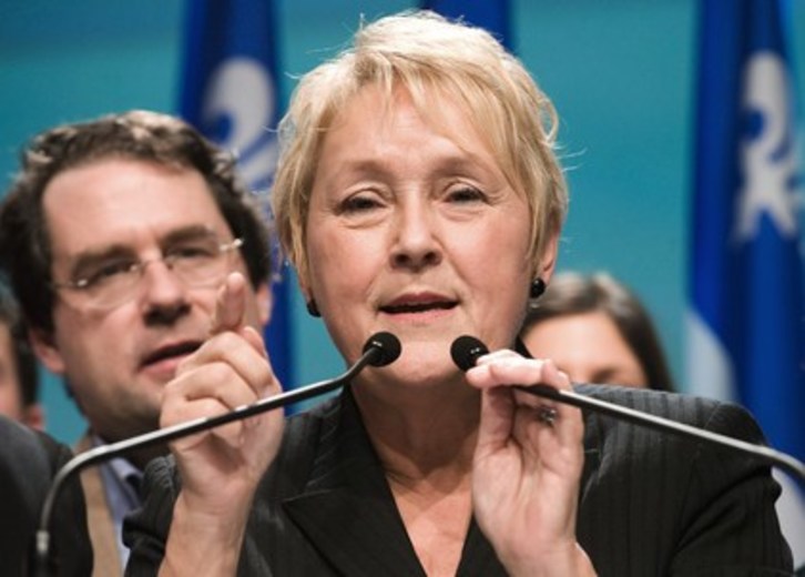 Pauline Marois, Quebectarren Alderdiko hautagaia. (Rogerio BARBOSA/AFP PHOTO)
