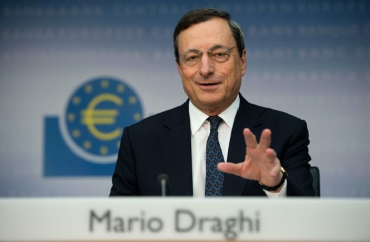 Mario Draghi, en una comparecencia anterior tras el Consejo de Gobierno del BCE. (Johannes EISELE/AFP)