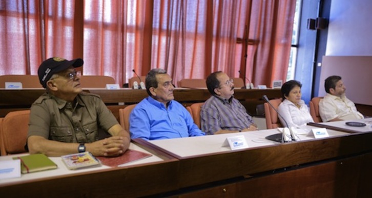 Varios portavoces de las FARC ha comparecido en La Habana. (Adalberto ROQUE/AFP)
