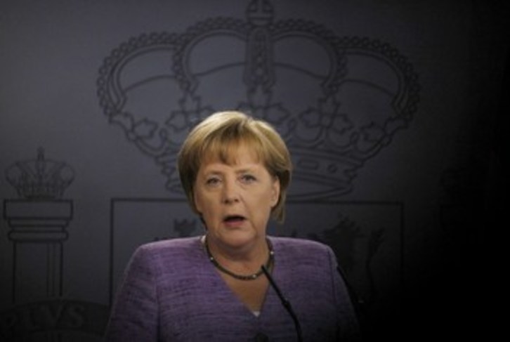 Angela Merkel, durante la visita realizada a Moncloa la semana pasada. (Pierre-Philippe MARCOU/AFP PHOTO)