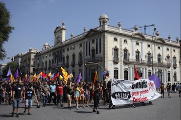 Marcha por la libertad de los presos políticos por las calles de Barcelona. (Oriol CLAVERA)