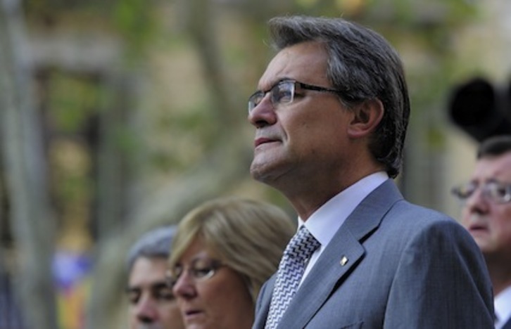 Artur Mas, en el acto institucional de la Diada. (Josep LAGO/AFP)