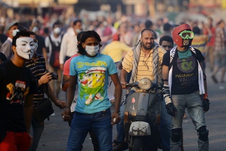 Protestantes este jueves en El Cairo. KHALED DESOUKI / AFP