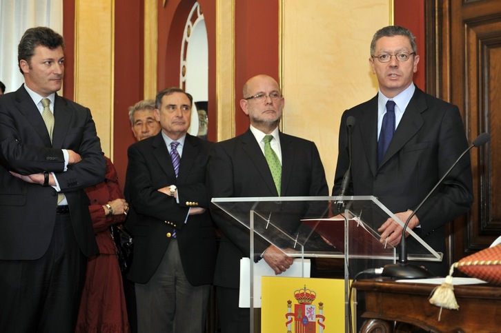 Alberto Ruiz Gallardón, en enero en Iruñea. (Idoia ZABALETA/ARGAZKI PRESS)