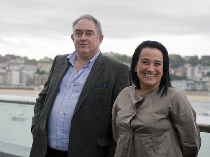 El director donostiarra Ángel Amigo junto a Rafaela Romero en la presentación de la cinta. (Gorka RUBIO/ARGAZKI PRESS)