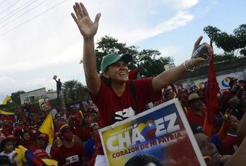 Seguidores de Chávez durante el acto de este domingo en el estado de Zulia. Juan BARRETO / AFP PHOTO