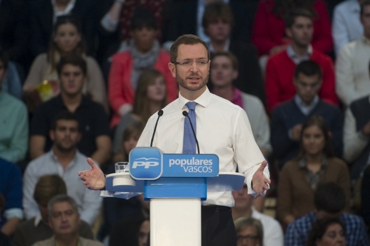 Javier Maroto, durante un acto de precampaña en Gasteiz. (Juanan RUIZ/ARGAZKI PRESS)