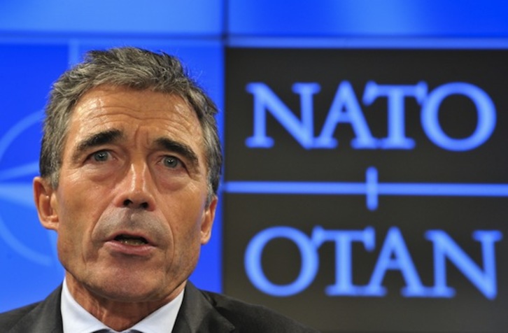 El secretario general de la OTAN, Anders Fogh Rasmussen, prorrogará por un año su mandato en la organización. (Georges GOBET/AFP)