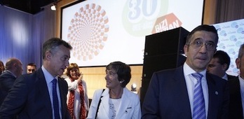 Iñigo Urkullu, Laura Mintegi y Patxi López, candidatos de PNV, EH Bildu y PSE, respectivamente. (Luis JAUREGIALTZO/ARGAZKI PRESS)