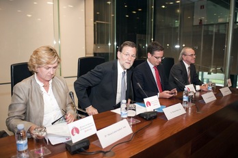 Maria Luisa Guibert, Mariano Rajoy, Antonio Basagoiti y Pello Gibelalde. Juan Carlos RUIZ / ARGAZKI PRESS