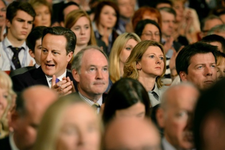 David Cameron, en la segunda jornada de la convención anual del Partido Conservador. (Ben STANSALL/AFP)