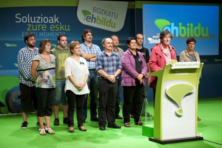 EH Bildu koalizioak Irunen eman duten mitinaren irudi bat. (Gari GARAIALDE/ARGAZKI PRESS)