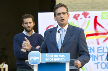 El presidente del PP de la CAV y candidato a lehendakari, Antonio Basagoiti, durante un acto electoral. (Idoia ZABALETA/ARGAZKI PRESS)