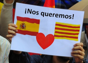 Concentración convocada por ‘España y Catalunya’ en Barcelona. Lluis GENE / AFP PHOTO