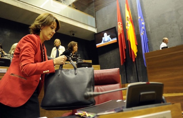 La presidenta del Gobierno de Iruñea, Yolanda Barcina, en el Parlamento foral. (Jagoba MANTEROLA/ARGAZKI PRESS)