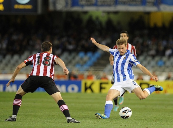 Asier Illarramendi, Athleticen aurkako partidan. (Jon URBE/ARGAZKI PRESS)
