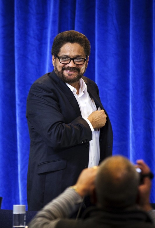 El jefe negociador de las FARC, ‘Iván Marquez’, en Oslo. (Jorgen BRAASTAD/AFP PHOTO)