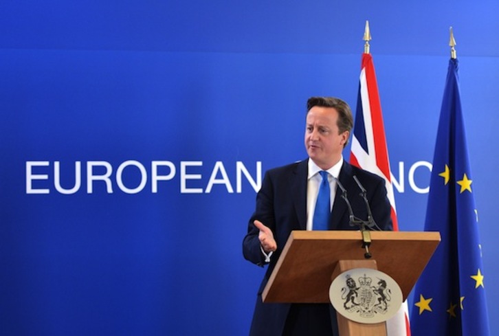 El primer ministro británico, David Cameron, durante su comparecencia. (Bertrand LANGLOIS/AFP PHOTO)